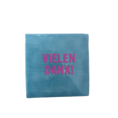Quote tegeltje "Vielen Dank" blauw.