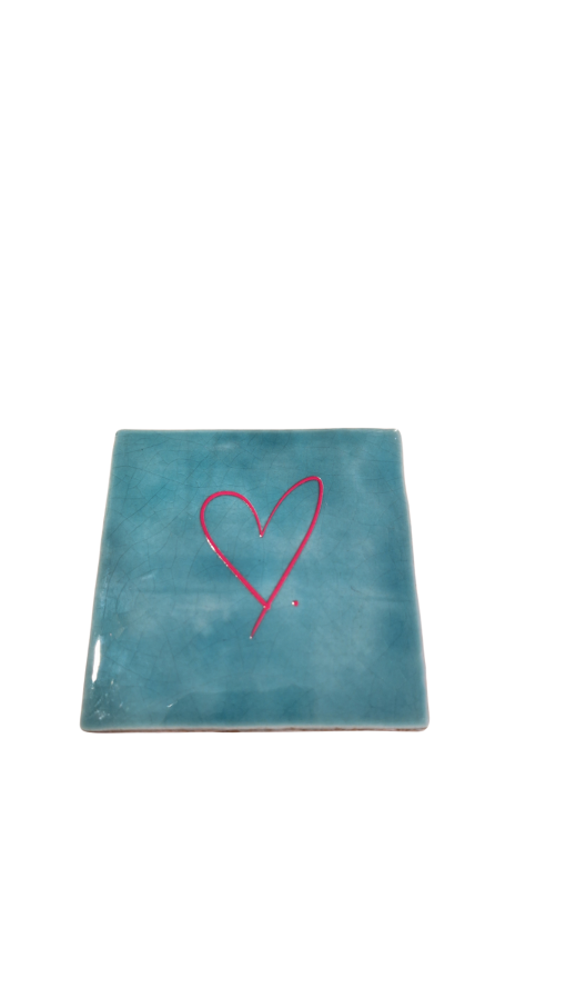 Quote tegeltje "Hartje" blauw.