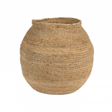 Storage basket jute round natural