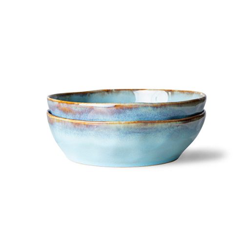 HK Living 70's ceramics pasta bowls lagune set of 2