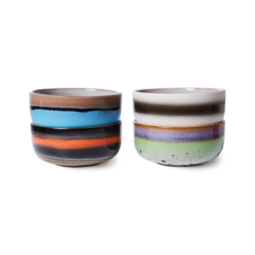 HK Living 70's ceramics dessert bowls freak out set of 4