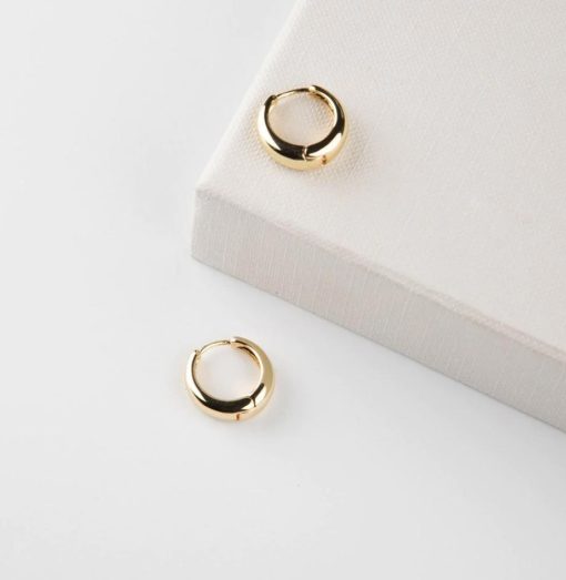 Very Mooi Geneva gold plated chunky huggies