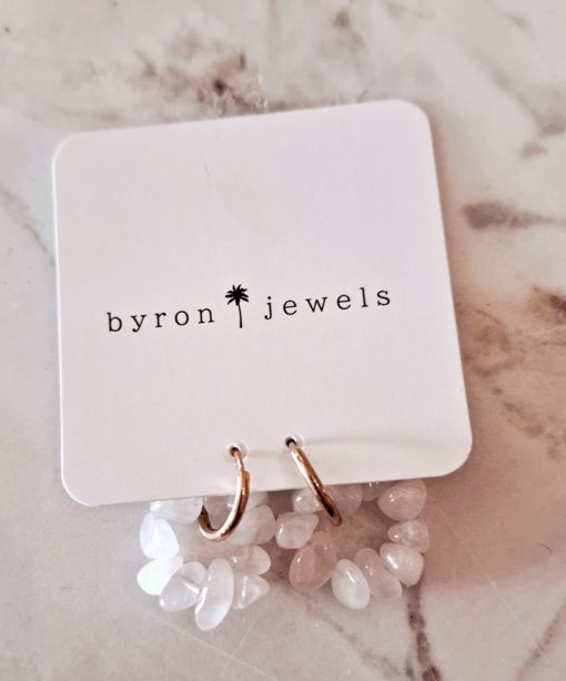 Byron Jewels Rozenkwarts oorringen