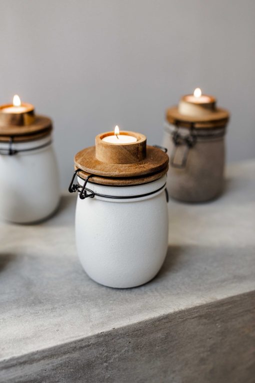 Senza Tealight Candle Jar white - Afbeelding 2