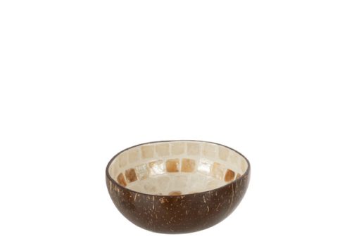 J-Line Halve Kokosnoot Bol Beige/Bruin