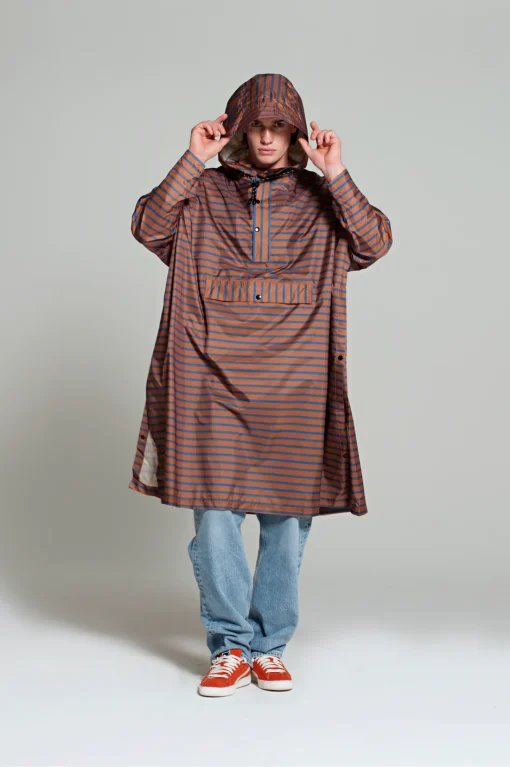 Rainkiss Breton brown/blue rain poncho
