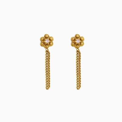 My Treasure Hunts Stud flower ketting lila goud
