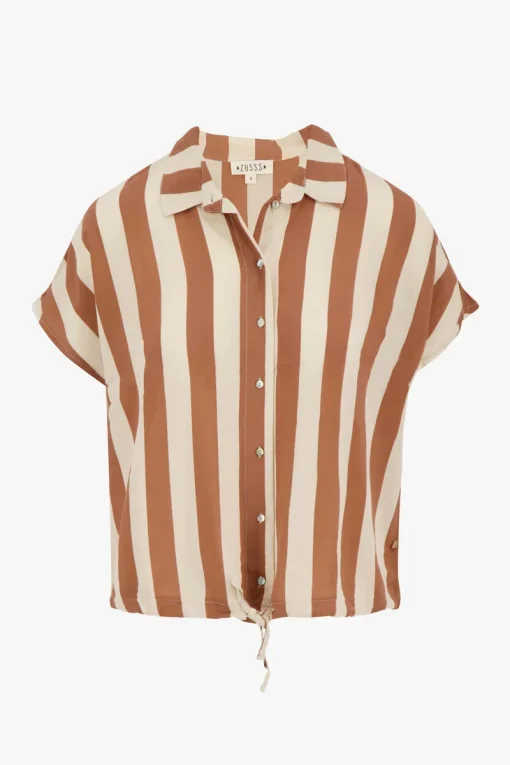 Zusss Blouse korte mouw Brique