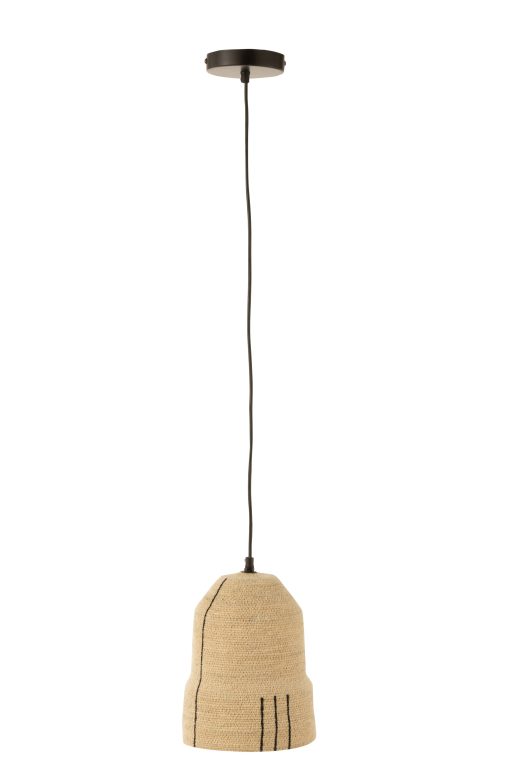 J-Line hangende lamp lijnen zeegras Naturel/Zwart