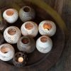 J-line kokosnoot theelicht houder naturel - Afbeelding 2