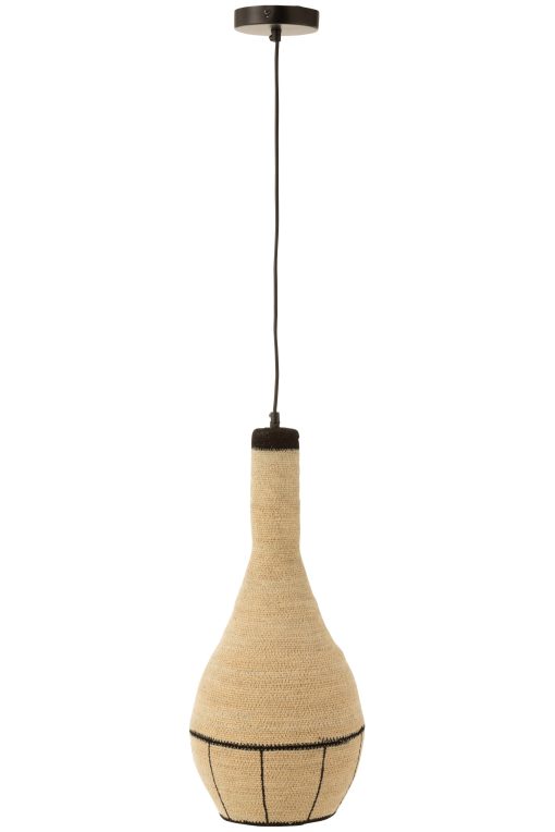 J-Line lamp Peer Zeegras Naturel/Zwart