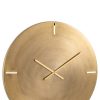 J-line Klok rond metaal mat goud Large