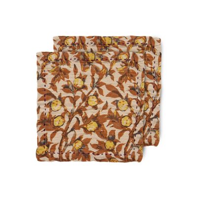 HK Living cotton napkins mediterranean tangerine set of 2