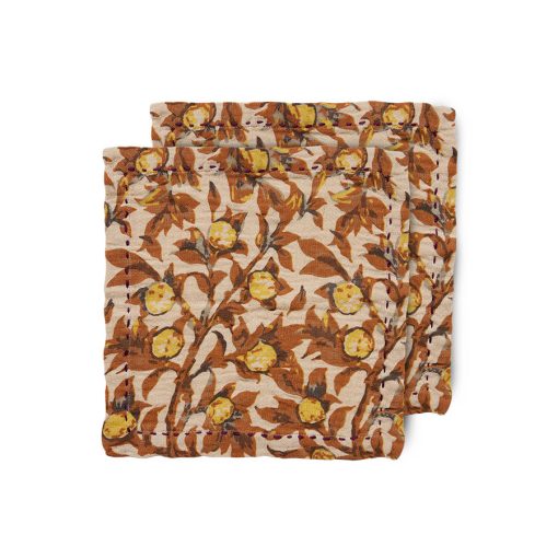 HK Living cotton napkins mediterranean tangerine set of 2