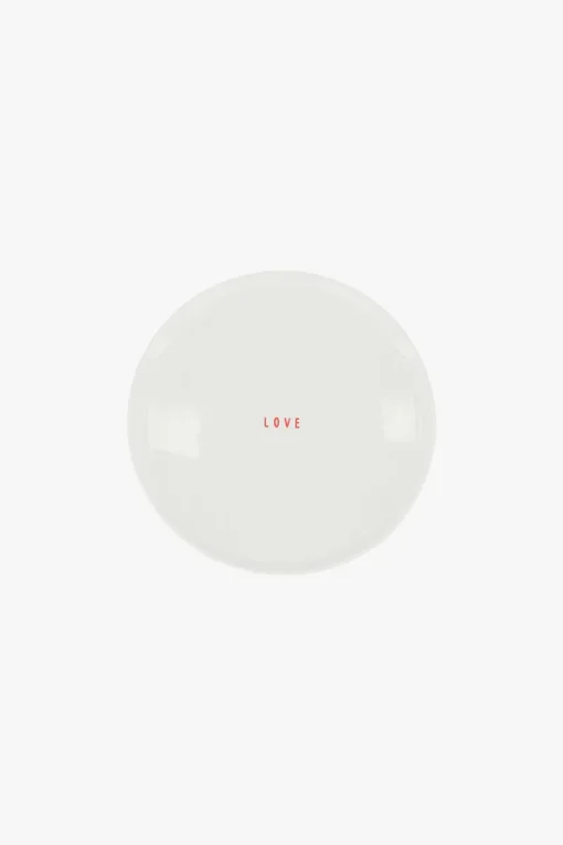 Zusss gebaksbordje love wit/rood