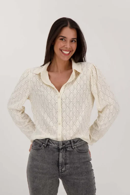 Zusss kanten blouse - creme - Afbeelding 2
