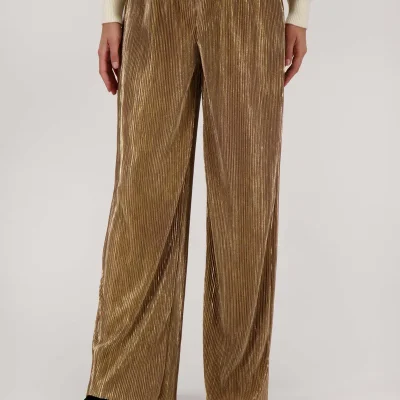 Zusss Plisse broek champagne goud