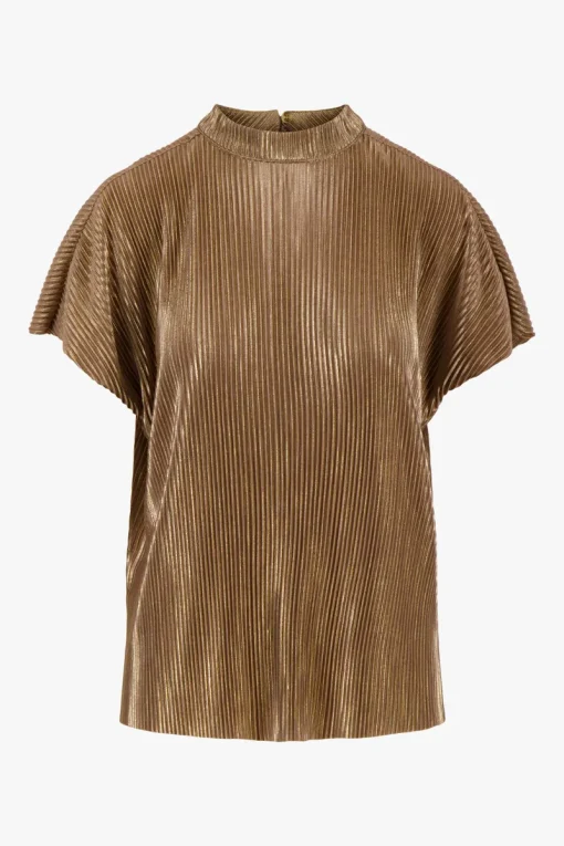 Zusss Plisse turtle top champagne goud