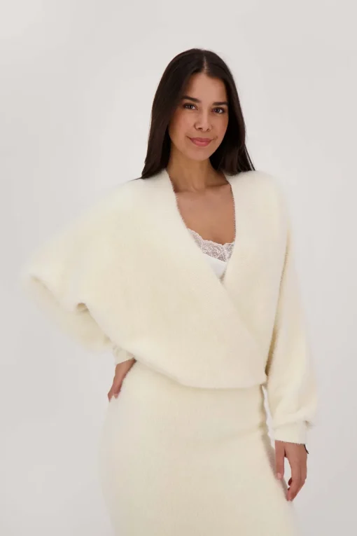 Zusss wikkel trui fluffy - creme - Afbeelding 2
