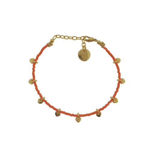 &Anne bracelet hearts orange beads