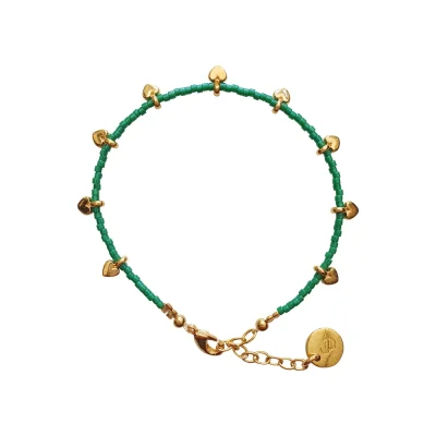 & Anne armband hartjes groen