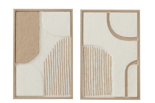 J-Line Schilderij vormen papier wit/beige