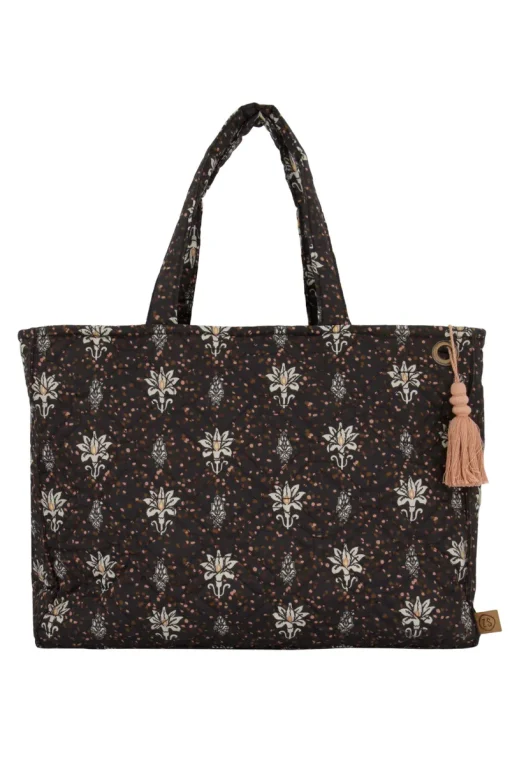Zusss limited edition gewatteerde shopper bloemenprint zwart