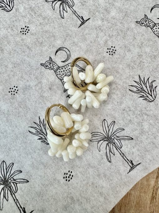 Byron Jewels white coral hoops