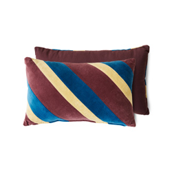 HK Living striped velvet cushion speakeasy 50 x 30 cm