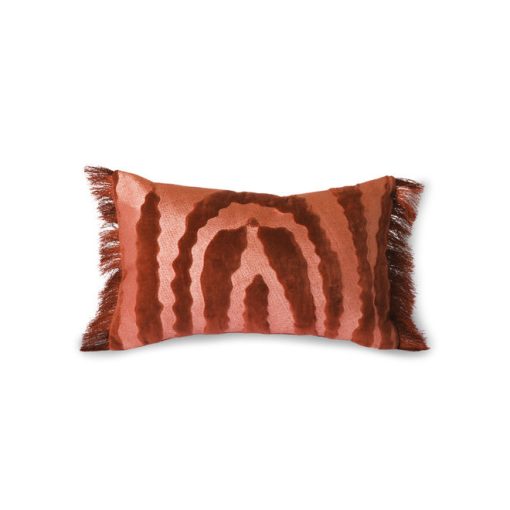 HK Living kussen velvet fringed tijger kussen