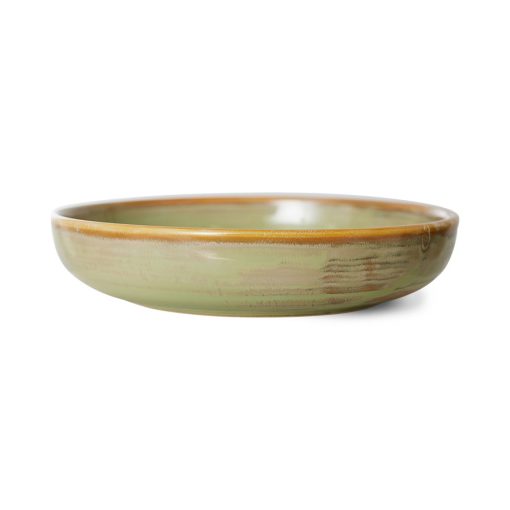 HK Living chef ceramics Deep plate M moss green