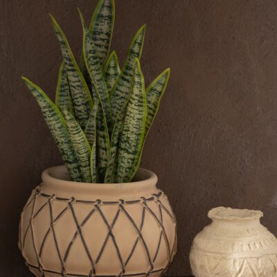 J-line pot Sphere papier mache naturel