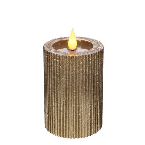 Ideas 4 Seasons pilaarkaars LED goud groot