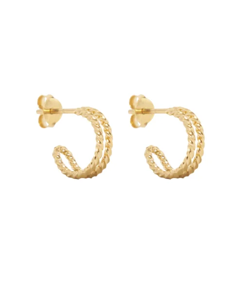 Miab oorbellen Twisted Twinny goud