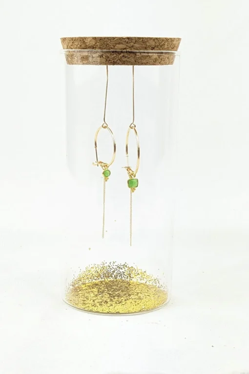 Stay Gold Asymmetrical Chrysoprase earrings