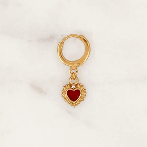 By nouck earring tiny bordeaux heart