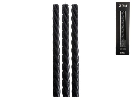 Gusta Swirl Dinerkaars 3/set zwart