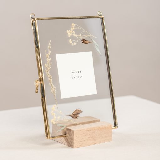 Ik pak je in goud bloemenlijstje power vrouw