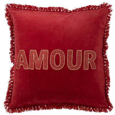J-line kussen Amour rood met goud