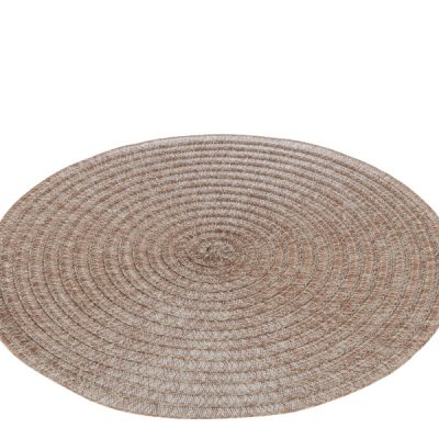 J-line placemat rond gevlochten licht bruin