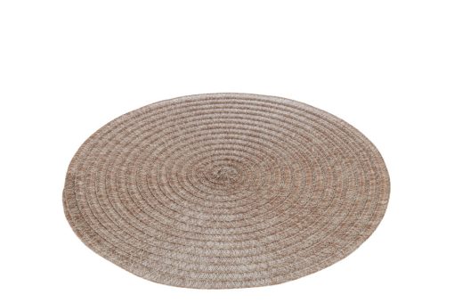 J-line placemat rond gevlochten licht bruin