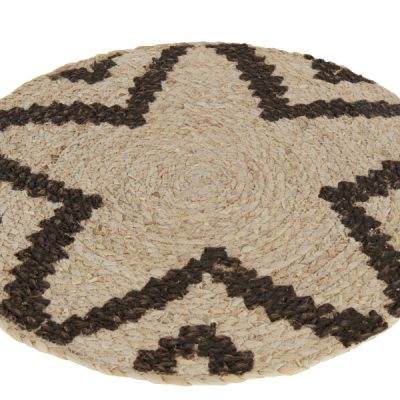 J-line placemat rond ster maisschil naturel/bruin