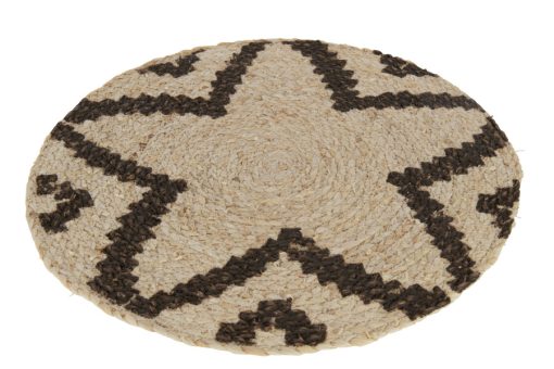 J-line placemat rond ster maisschil naturel/bruin