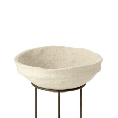 J-line schaal voet Chad papier mache wit
