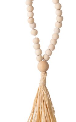 J-line vaas of tas hanger met kralen beige
